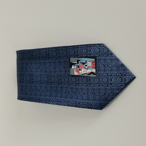 Tie Picasso L'Italienne 1917 100% Silk (Blue) - Picture 13 of 16
